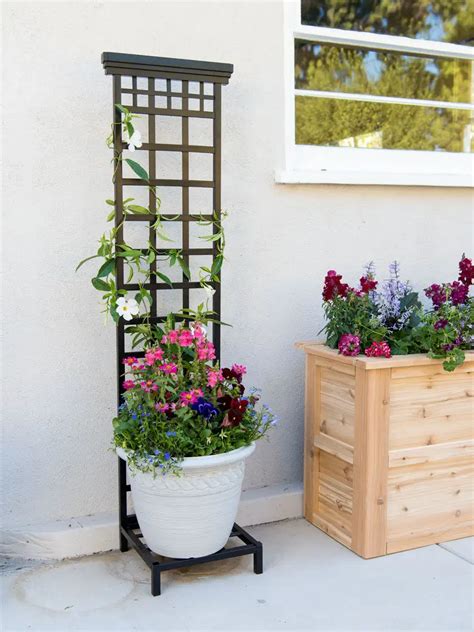 metal trellis planter box|freestanding planter box trellis.